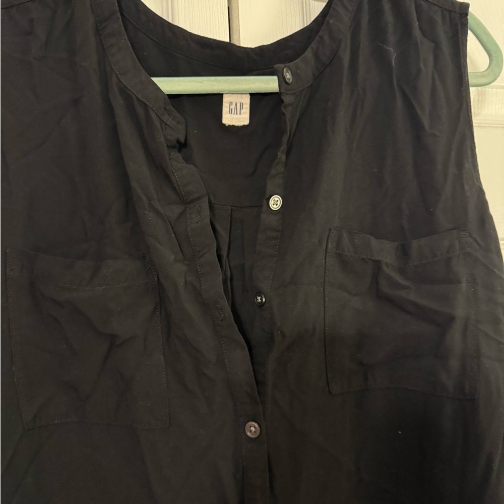 GAP Black Button-Front Dress